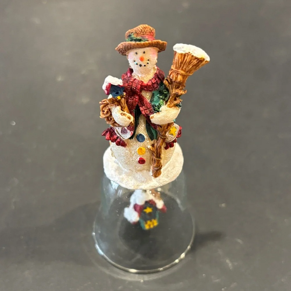 Vintage Snowman Christmas Holiday Bell House
